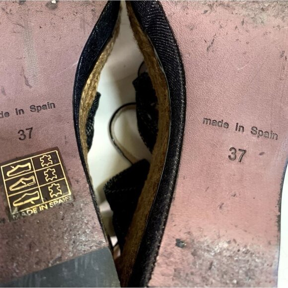 Nina Ricci Y2K Platform Wedge Espadrille Sandal Shoe Denim Size 37 / 6-7 - Picture 8 of 11